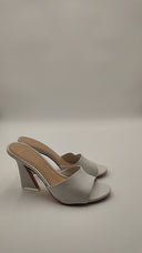 Black Suede Studio Women Nadya Mule Sandal White 38.5