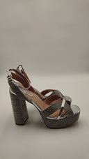 Steve Madden Women Laurel Sandal Shoes Silver 8