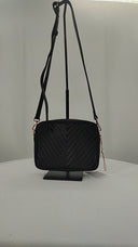 Quince Womens Italian Leather Quilted Crossbody Bag Black Bags One Size