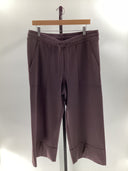 Quince Womens Supersoft Fleece Cropped Wide Leg Pants Dried Fig L
