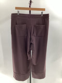 Quince Womens Supersoft Fleece Cropped Wide Leg Pants Dried Fig L
