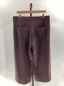 Quince Womens Supersoft Fleece Cropped Wide Leg Pants Dried Fig L