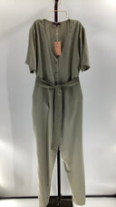 Quince Womens Maternity Vintage Wash Tencel Button Front Jumpsuit Olive M