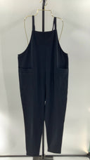 Quince Womens Maternity Organic Cotton Overalls Black Sleeved Jumpsuit M