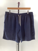 Quince Mens 100% European Linen Drawstring Beach Shorts Deep Navy L