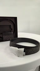 Michael Kors Mens 4-In-1 Reversible Logo Belt Box Set Black