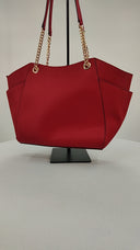 Michael Kors Womens Jet Set Large Saffiano Leather Shoulder Bag Red Bags