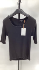 Quince Womens Organic Cotton Micro-Rib Scoop Neck Tank Black XS