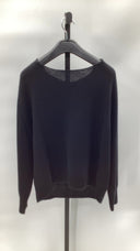 Quince Womens Mongolian Cashmere Boatneck Sweater Black Sleeved Top L