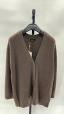 Quince Womens Mongolian Cashmere Oversized Boyfriend Cardigan Sweater Brown XS
