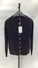 Quince Women's Mongolian Cashmere Cardigan Sweater Black Sleeved Top XS