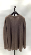 Quince Womens Mongolian Cashmere Oversized Boyfriend Cardigan Sweater Brown L