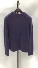 Quince Womens 100% Organic Cotton Fisherman Crew Sweater Navy Sleeved Top M