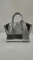 Michael Kors Womens Small Tz Satchel Silver Bags