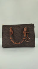 Michael Kors Womens Medium Cntr Zip Satchel Brown Bags