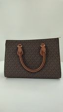 Michael Kors Womens Medium Cntr Zip Satchel Brown Bags