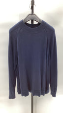 Quince Womens 100% Organic Cotton Mockneck Sweater Navy Sleeved Top L