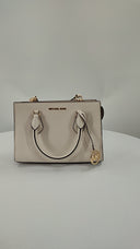 Michael Kors Womens Small Cntr Zip Satchel Lt Cream Bags