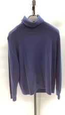 Quince Womens Mongolian Cashmere Turtleneck Sweater Navy Sleeved Top L