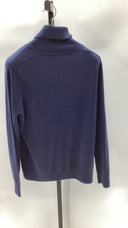 Quince Womens Mongolian Cashmere Turtleneck Sweater Navy Sleeved Top L