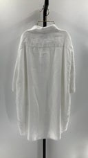 Quince Mens 100% European Linen Short Sleeve Shirt White Sleeved Top XL