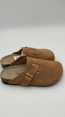 Quince Womens Water Repellent Suede Clog Mule Pecan Shoes 9