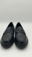 Quince Womens Italian Leather Lug Sole Loafer Black Shoes 9