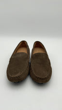 Quince Womens 100% Suede Driver Loafer Medium Brown Shoes 9