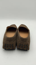 Quince Womens 100% Suede Driver Loafer Medium Brown Shoes 9