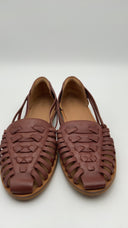 Quince Womens 100% Leather Huarache Flat Brandy Shoes 10.5