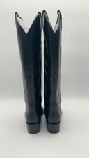 Quince Womens Italian Leather Tall Western Boots Black Shoes 7