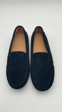 Quince Womens 100% Suede Driver Loafer Black Shoes 7