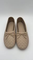 Quince Womens Italian Leather Handwoven Ballet Flat Stone Shoes 8
