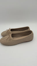 Quince Womens Italian Leather Handwoven Ballet Flat Stone Shoes 8