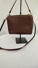 Quince Italian Leather Triple Compartment Crossbody Dark Brown Bags One Size