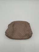Quince Women Italian Leather Handwoven Pouch Crossbody Clutch Bag Brown OS
