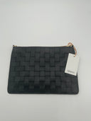 Quince Women Italian Handwoven Leather Mini Shoulder Bag Black OS