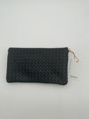 Quince Women Italian Leather Handwoven Convertible Clutch Black Bags One Size