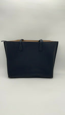 Quince Italian Leather Triple Compartment Shopper Tote Navy Bags Os