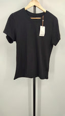 Quince Womens 100% Organic Cotton Slub Crewneck Tee Black M