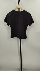 Quince Womens Stretch Cotton Jersey Fitted T-Shirt Black L