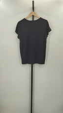 Quince Womens Cotton Modal Crewneck Swing Tee Navy Sleeved Top M