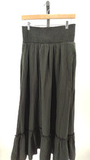 Quince Womens 100% Organic Cotton Gauze Smocked Maxi Skirt Black S