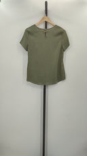 Quince Womens Washable Stretch Silk Tee Moss Green Sleeved Top XS