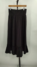 Quince Womens 100% Organic Cotton Gauze Smocked Maxi Skirt Black M