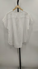 Quince Womens100% Organic Cotton Gauze Roll Sleeve Shirt White XL