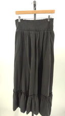 Quince Womens 100% Organic Cotton Gauze Smocked Maxi Skirt Black S