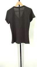 Quince Womens Cotton Modal V Neck Tee Shirt Black S