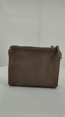 Quince Women Italian Leather Triple Compartment Crossbody Bag Brown OS