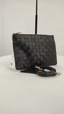 Quince Women Italian Leather Handwoven Convertible Crossbody Bag Black OS